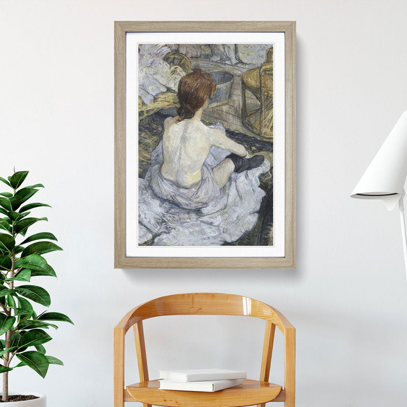 La Toilette by Henri de Toulouse-Lautrec - Picture Frame Painting, Oak Framed, 65cm H x 48cm W x 2cm D