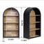 Bibliothèque arquée noire à 4 niveaux avec bibliothèque de 43 po de hauteur et tablettes de rangement