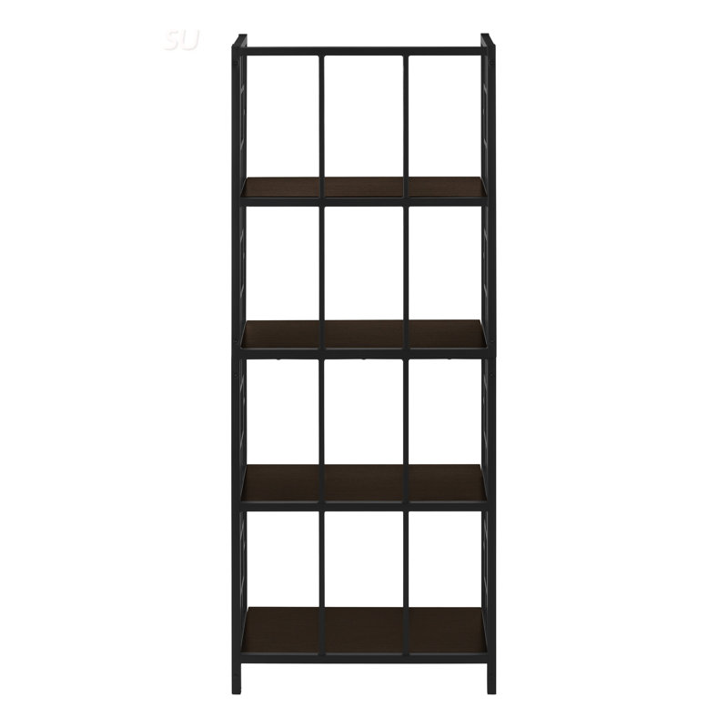 Étagère moderne en métal à 4 niveaux avec grand rangement, parfaite pour économiser de l'espace dans le bureau et la chambre à coucher