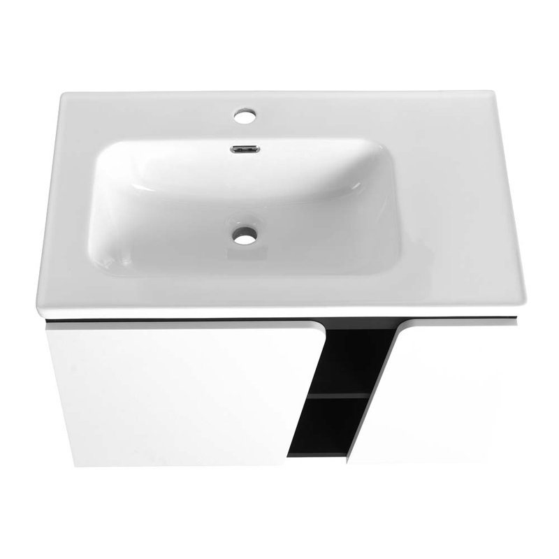 Meuble-lavabo simple 31,7 po avec plateau en céramique Raquele