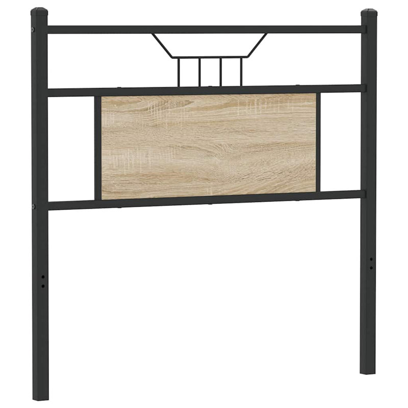 Headboard 183 Cm Engineered Wood And Steel, Sonoma Oak, 91.5cm H x 85.5cm W x 3cm D