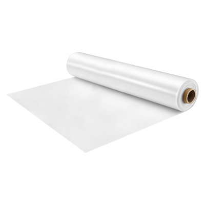Bâche en plastique durable de 12 po x 100 pi, film de polyéthylène transparent de 6 mil pour la protection des plantes d'extérieur, résistant à l'eau, au soleil, au gel, au vent et à la poussière, idéal pour les jardins, les fermes et les maisons