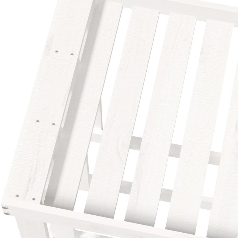 108cm W Solid Wood Log Rack, White