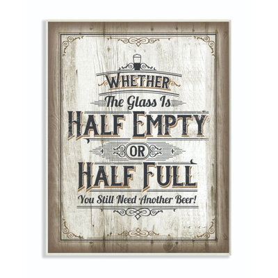 «Half Empty Beer Sign Bar Room Word Design», art textuel