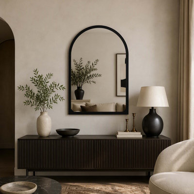 Semicircular wall-mounted mirror Versatile Home Decor Ideal for bedrooms, living rooms, dining rooms, fireplaces, foyers, and more