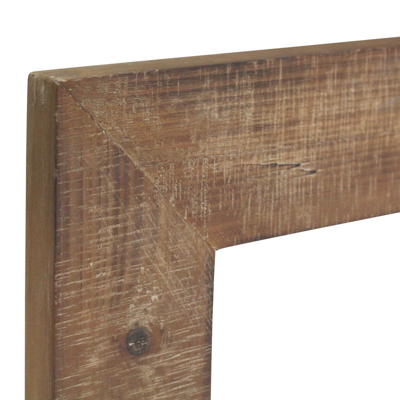 Miroir mural rectangulaire en bois de style campagnard Tiege, H 30 po x l 20 po x P 1 po, Muscade