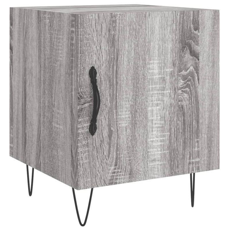 40 cm W Iron Bedside Table, Grey Sonoma