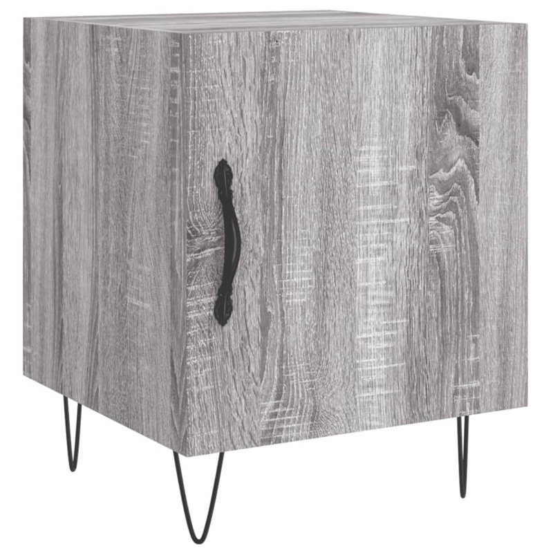 40cm W Iron Bedside Table, Grey Sonoma