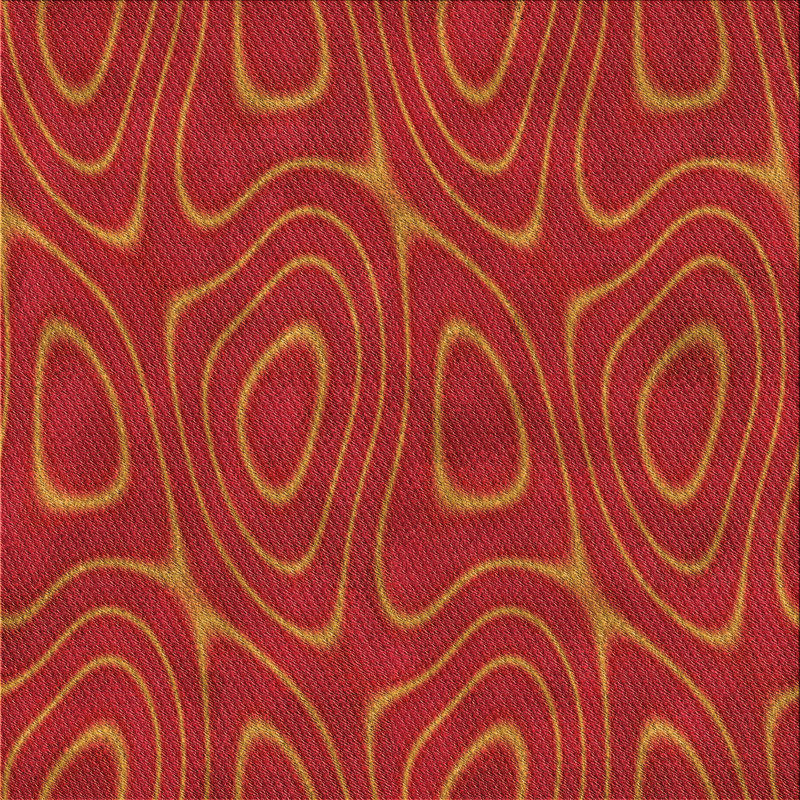 Tapis orange à motif géométrique Wolff, Carré 4 pi
