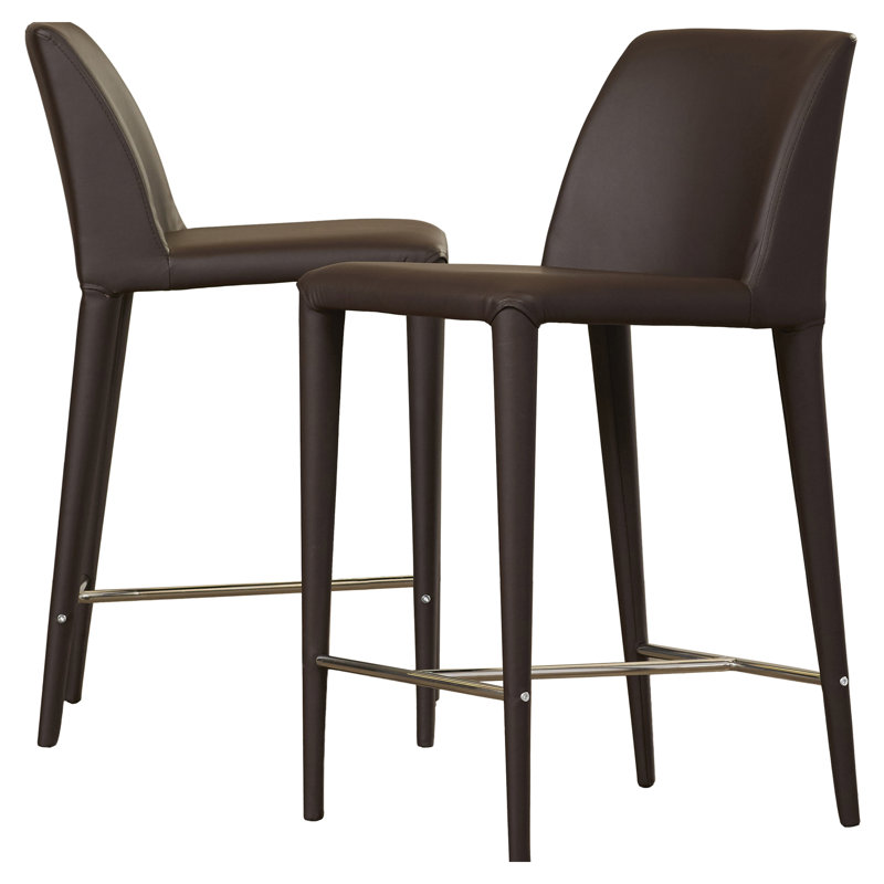 Tabouret de bar et de comptoir Boilleau, Marron, Tabouret de comptoir (siège d’une hauteur de 26