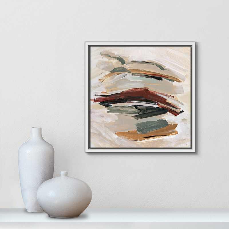 «Carmina Spring Shadows» par Susan Jill - peinture sur toile à cadre flottant, H 13,5 po x l 13,5 po, Blanc / Blanc