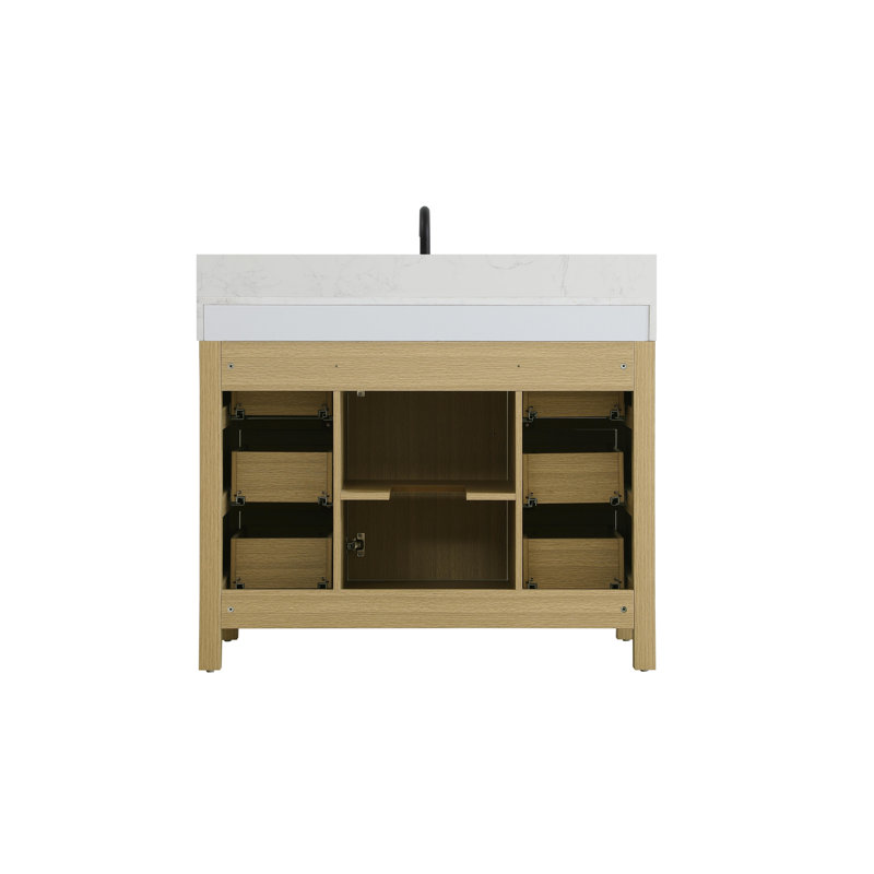 42 inch Single Bathroom Vanity_Traditional_VF60642-BS, Honey Brown
