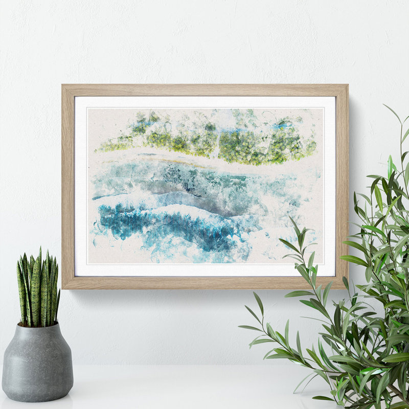 Over the Maldives - Framed Print, 62cm H x 87cm W x 2cm D, Oak Framed