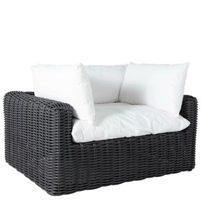 Montecito Woven N-Dura Resin Wicker Outdoor Lounge Chair - Onyx