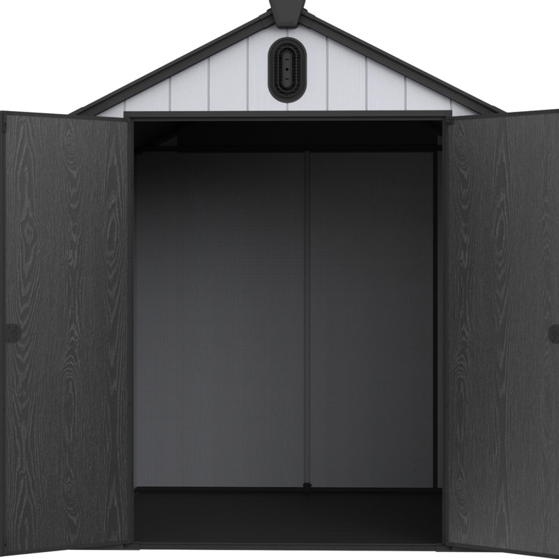 6*8ft Outdoor Equipment Room With Waterproofing - Plastic, Garden Storage Compartment Spacious Interior