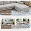 Canapé modulaire en L 105,5 pouces, canapé rembourré en tissu
