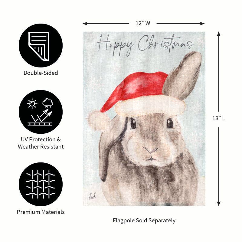 Drapeau de jardin Merry Christmas Bunny