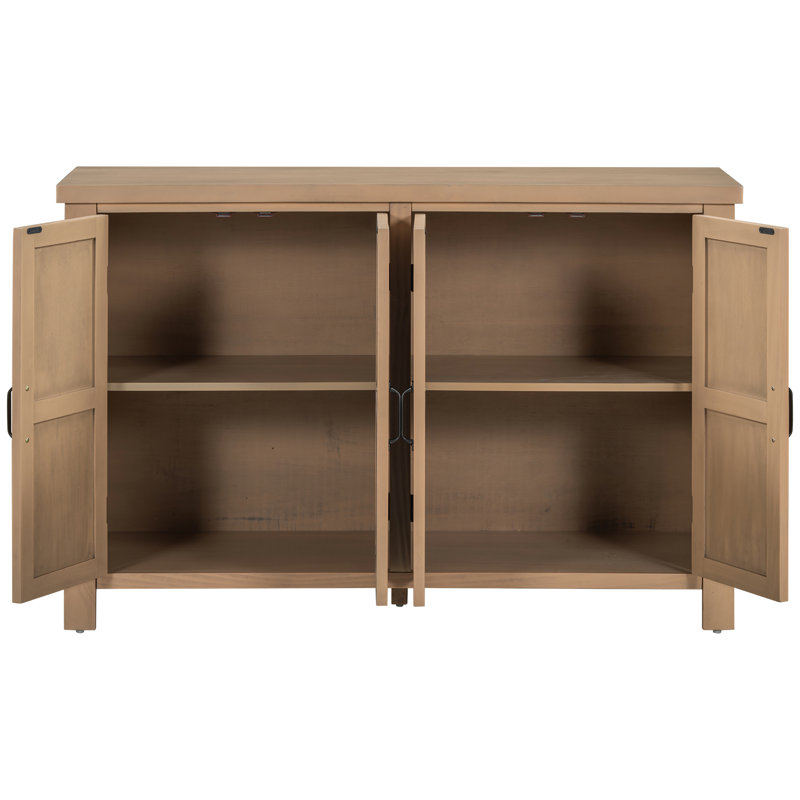 4-Door Storage Sideboard with Adjustable Shelves, Natural
