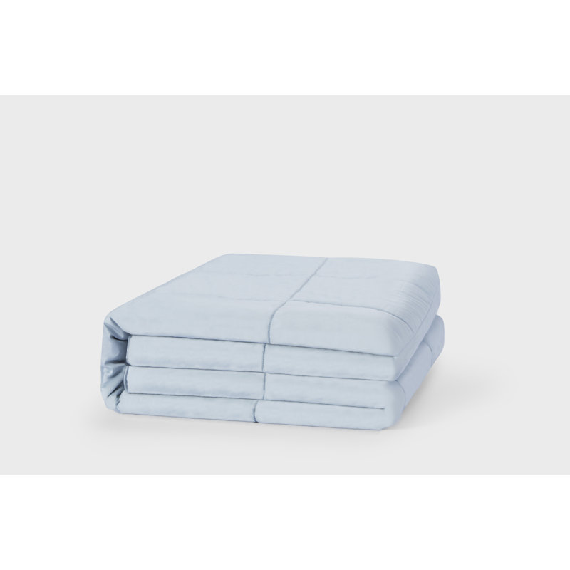 Couette en soie rembourrée classique - toutes saisons, Bleu mer, Roi