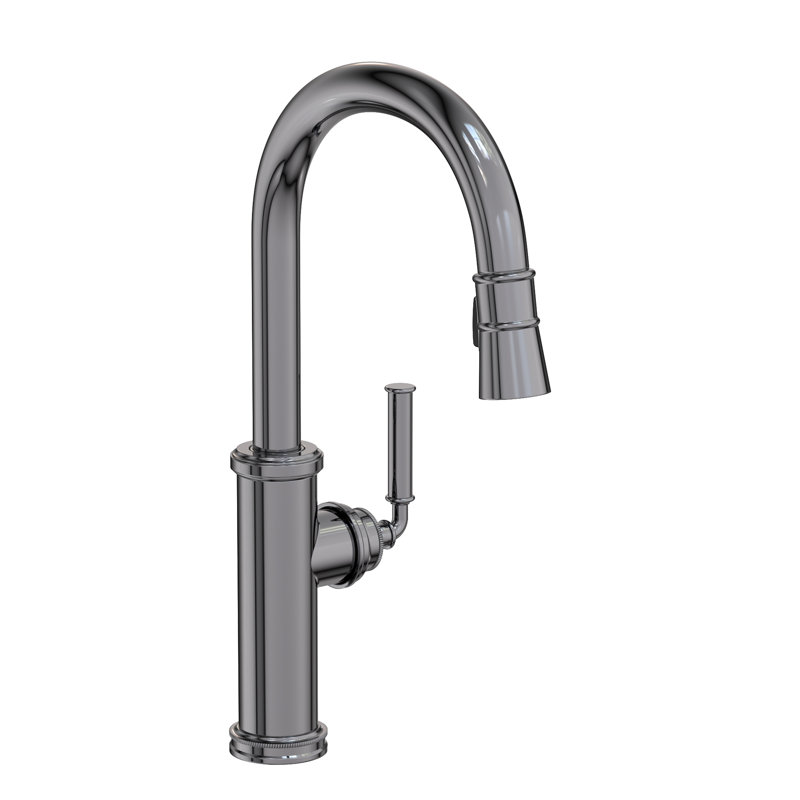 Taft Single Handle Pull Down Kitchen Faucet, Midnight Chrome