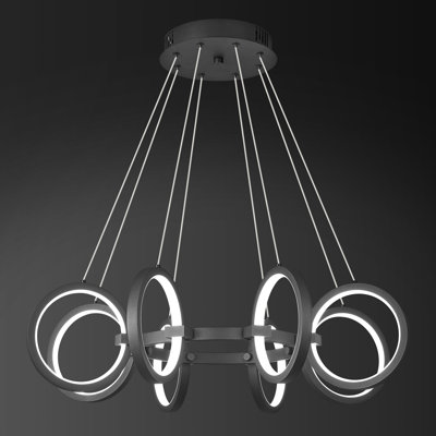 Luminaire suspendu rond à intensité variable 8 lumières à DEL moderne pour salon d'îlot de cuisine