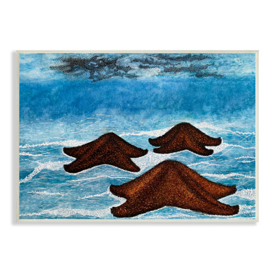 Aquatic Starfish Floating Water Surface Waves Spla Picture Frame Print on MDF
