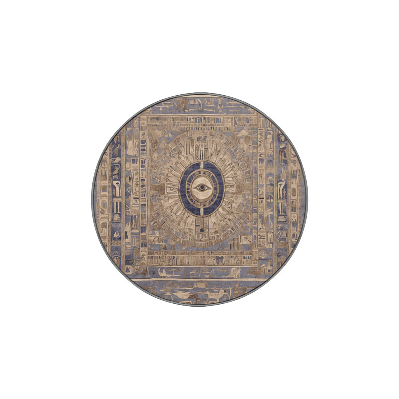 Tapis gris soyeux et moelleux, Rond 3 pi