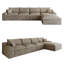 Canapé modulaire en L 135 po en tissu de velours côtelé modulaire avec méridienne orientée vers la droite, coussins en mousse de plumes double couche, aucun assemblage requis, pour le salon-15487200-15487207