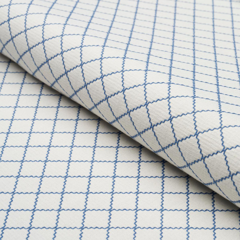 Schumacher x Mark D. Sikes Maggie Lattice Fabric, White/Tan