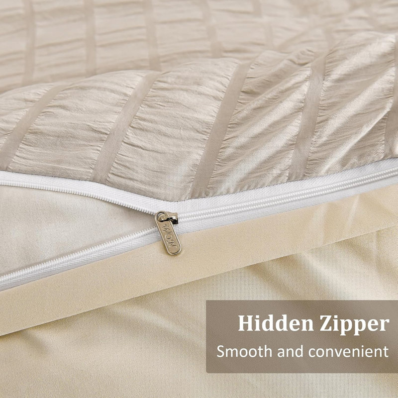 Microfiber No Pattern Duvet Cover Set, Beige