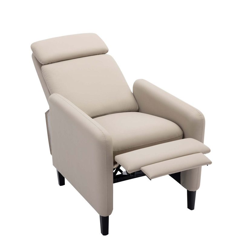 Fauteuil inclinable réglable moderne, Similicuir beige