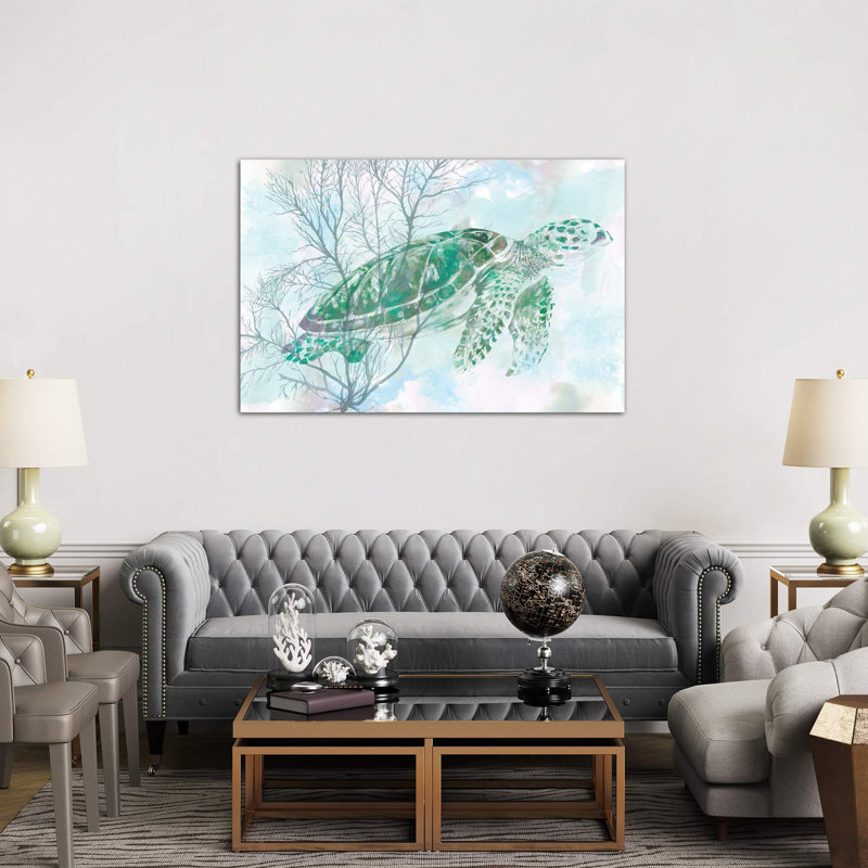 Watercolor Sea Turtle I by Studio W - Wrapped Canvas Painting, 66.04 cm H x 45.72 cm W x 1.91 cm D