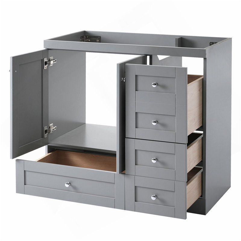 [Cabinet seulement] Meuble-lavabo gris de 36 po (lavabo non inclus), Gris