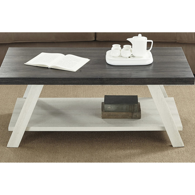 Angeleca Single Coffee Table, Dark Gray/Beige Duplicate