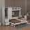 Grand lit escamotable avec placard et tiroirs