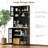 Freestanding Cabinet, Kitchen Pantry Storage Cabinet With Glass Doors And Adjustable Shelves For Dining Room-604081412