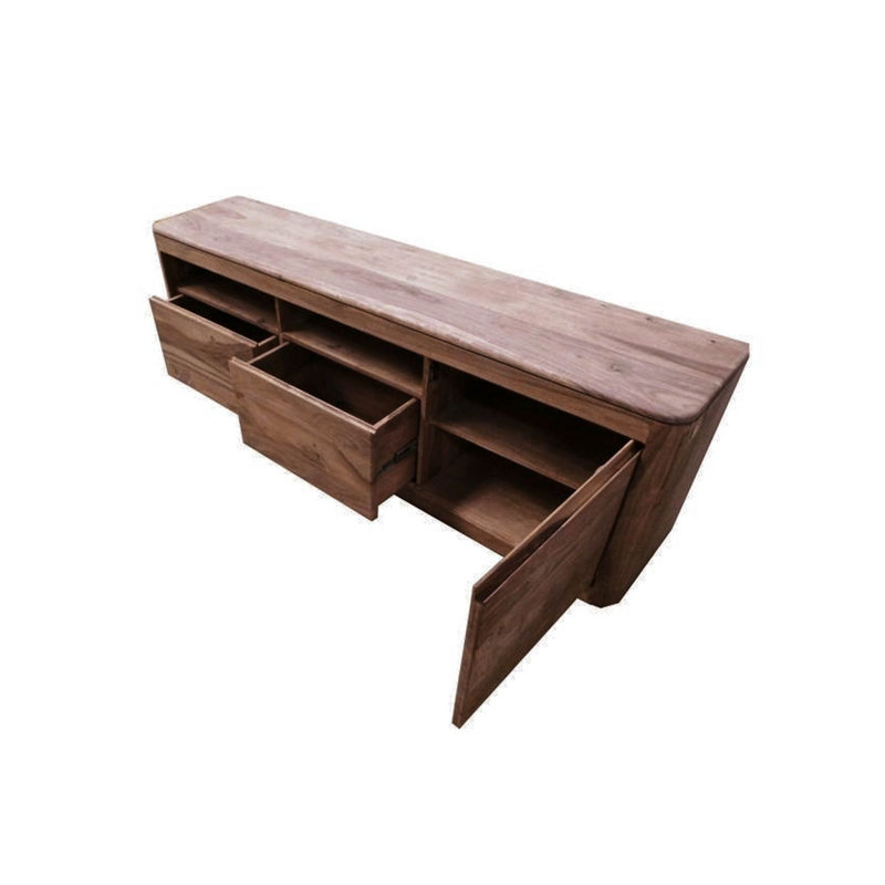 Toronto Unfinished TV Stand for TVs up to 78, Smoked Cherry