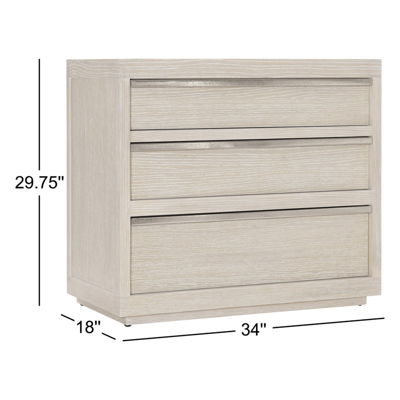 Solaria 3 - Drawer Solid Wood Nightstand