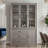Thickened Wood Grain Dining Cabinet With Glass Door Cabinet + 3 Drawers-1704728390