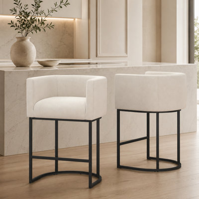 Upholstered Barrel Counter Stool