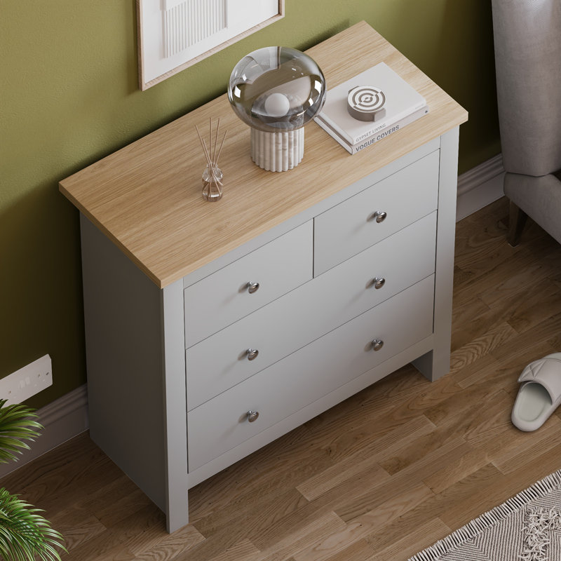 Morley 79cm W 4 - Drawer Chest of Drawers, Grey