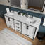 Meuble-lavabo double blanc 72 po X P 22 po D, ensemble de comptoir en quartz blanc et robinet-117970844-117970845