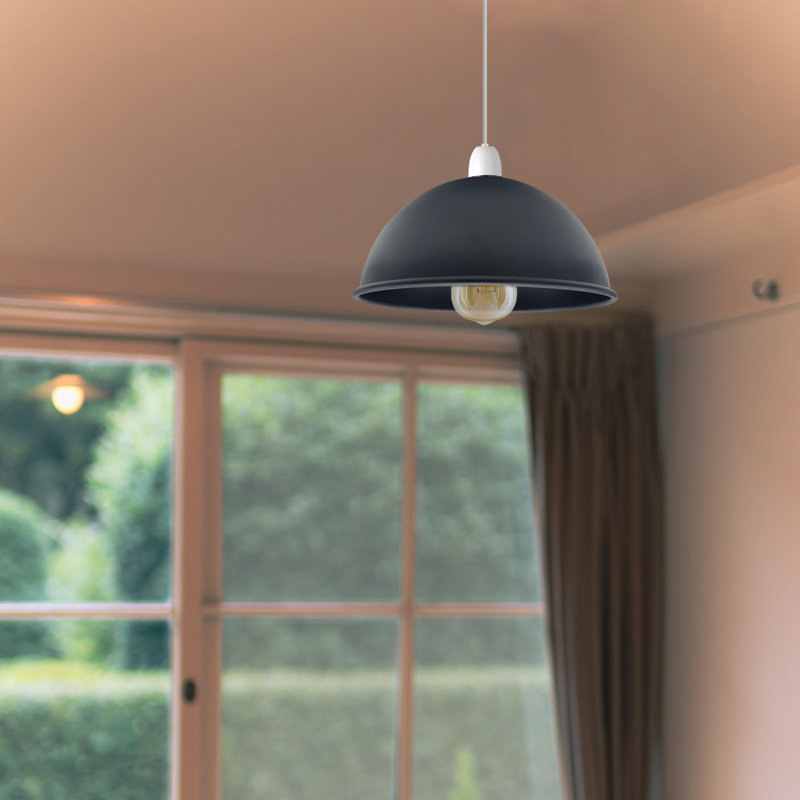 14cm H Metal Bowl Lamp Shade ( Uno ), Black