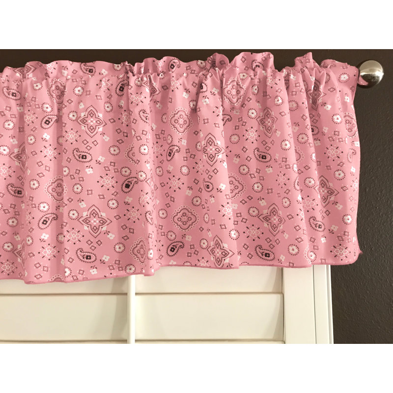 Cantonnière à imprimé cachemire Bandanna, L 58 po x L 24 po, Rose