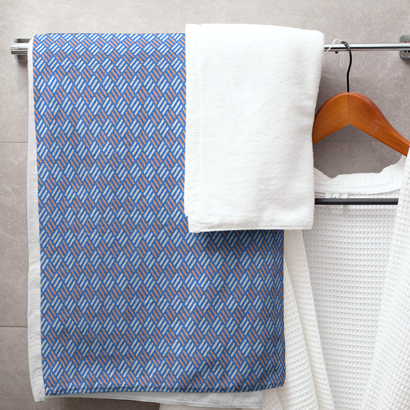 Katelyn Elizabeth Bath Towel, Blue/Orange