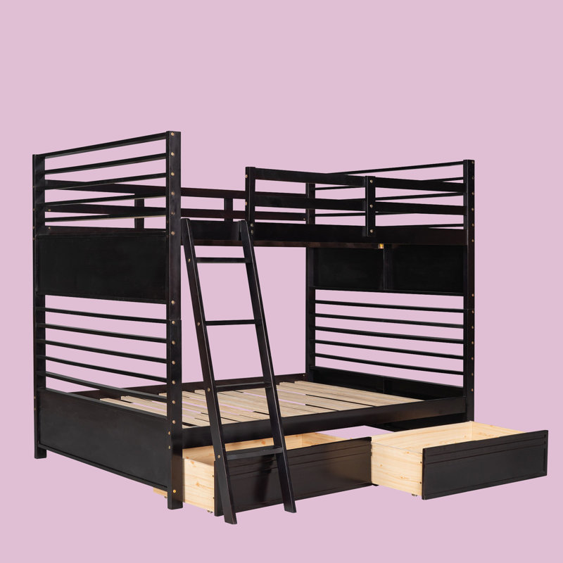 Fedro Kids Twin Bunk Bed, Brown