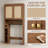 Over-the-Toilet Cabinet with Adjustable Shelves -Light Brown-984481387