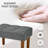 Small Footstool Ottoman, Linen Upholstered Ottoman Foot Rest With Solid Wood Legs, Rectangle Tufted Padded Footrest for Couch, Living Room, Bedroom, Office & Under Desk-1650912230