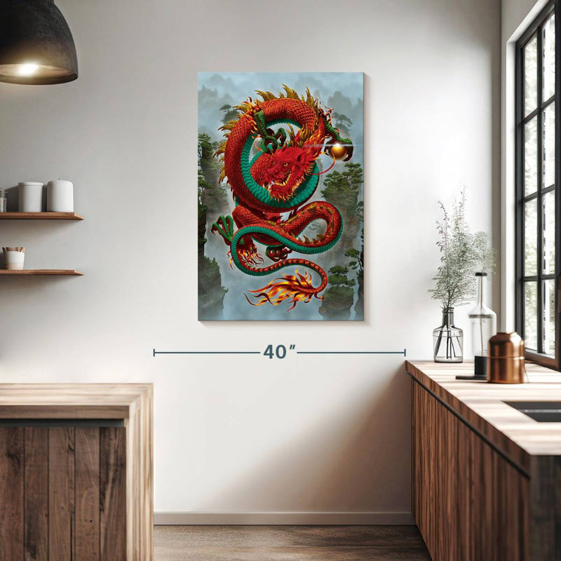 Brampt Good Fortune Dragon Red, 39" H x 26" W