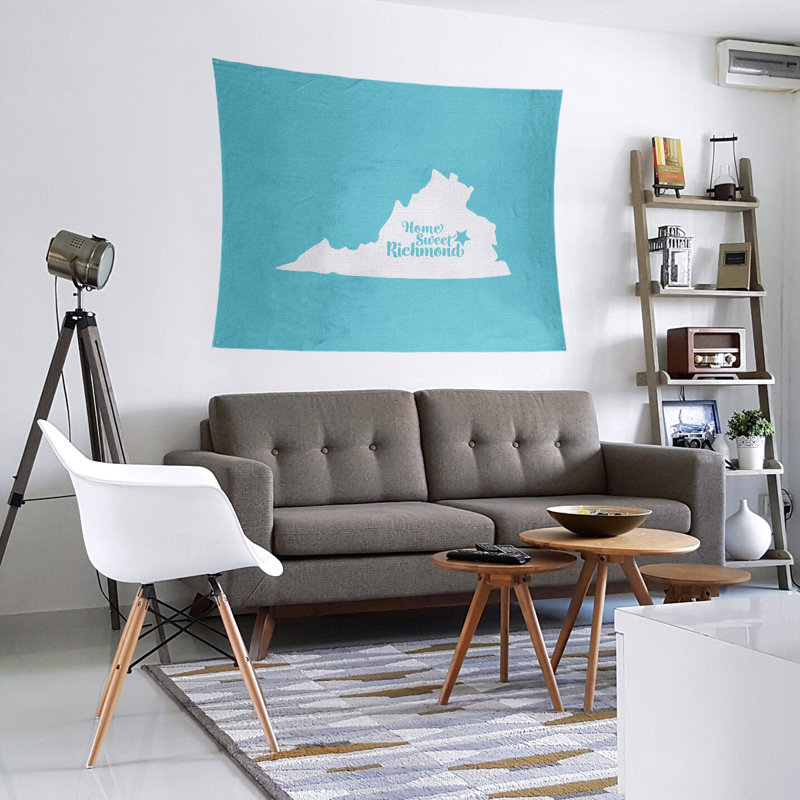 Tapisserie Richmond, Virginie, H 68 po x l 80 po, Bleu sarcelle